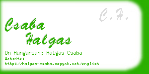 csaba halgas business card